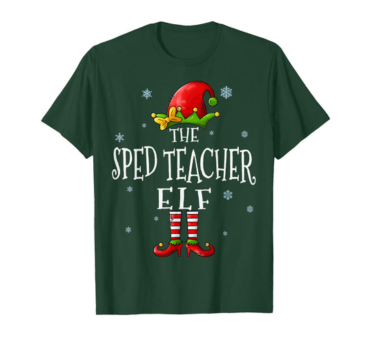 The Sped Teacher Elf Squad Funny Groupe Matching Christmas T-Shirt