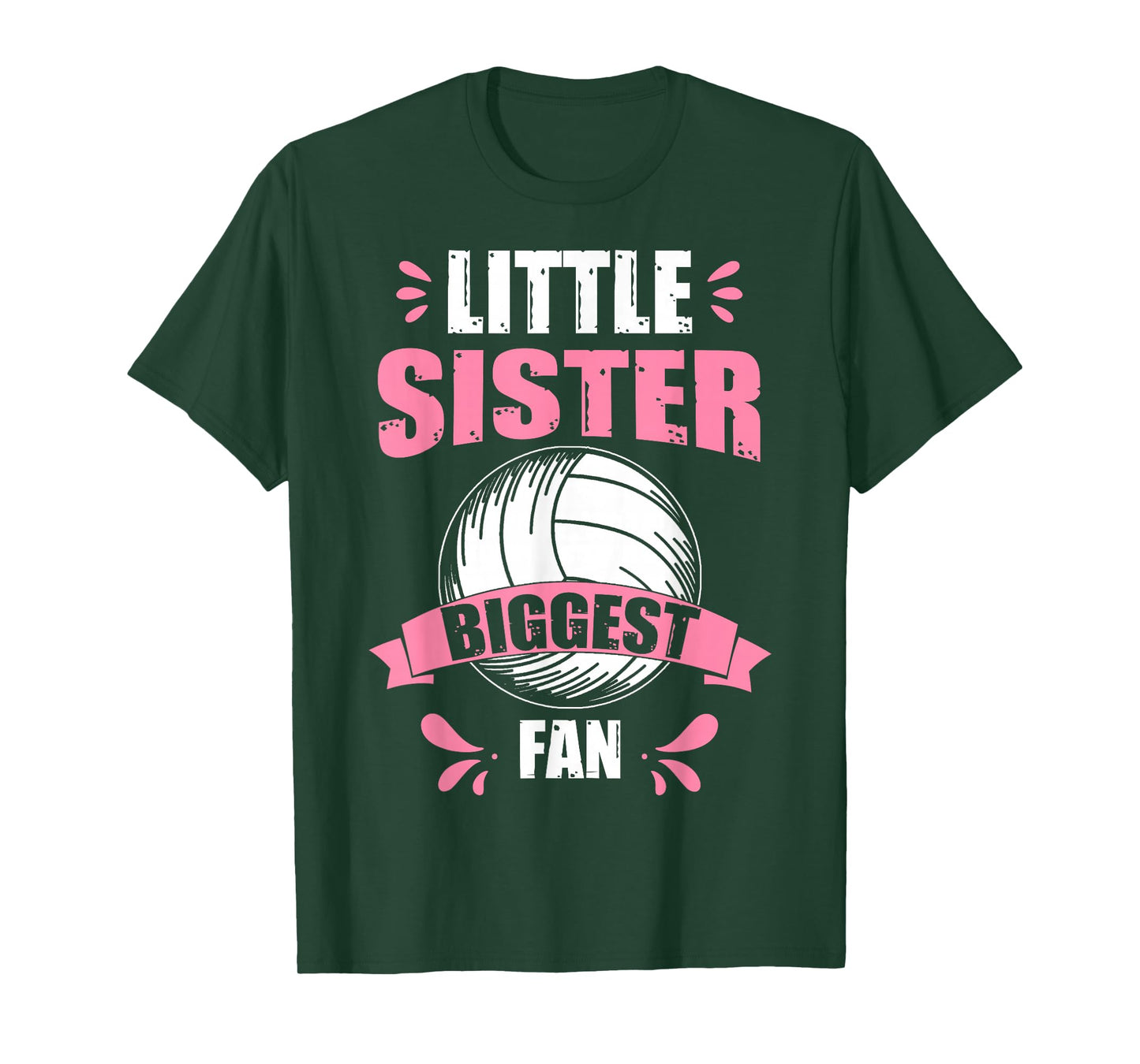 Funny Little Sister Biggest Fan Volleyball Sister T-Shirt