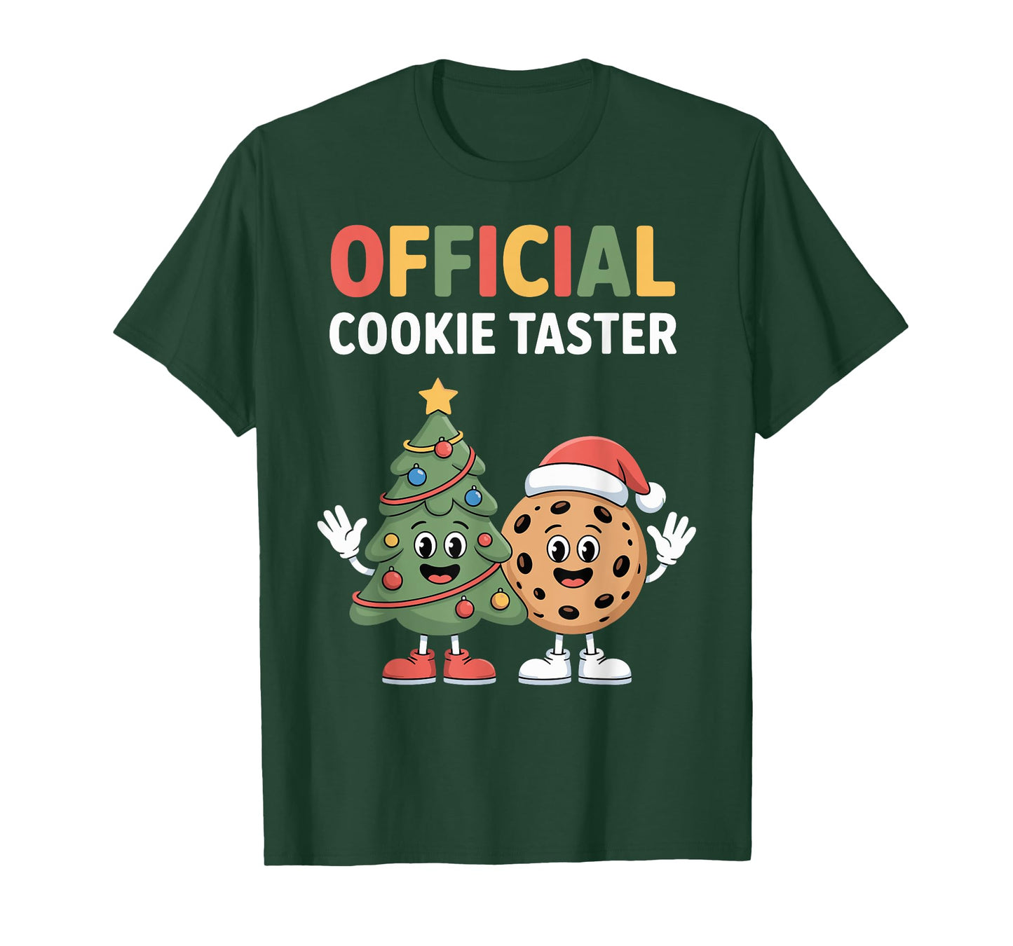 Official Cookie Taster Christmas Baking Crew Santa T-Shirt