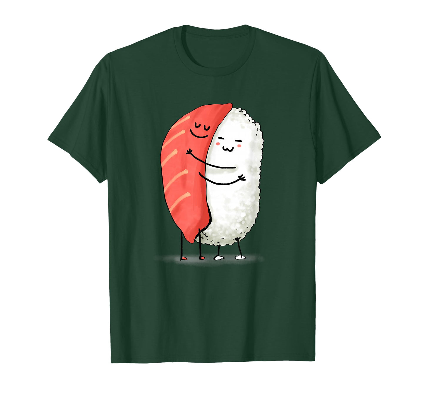 Wowsome! Unisex-Adults Sushi Lover T-Shirt - Black - Small - Short Sleeve - Japanese Anime Sushi Hug Design
