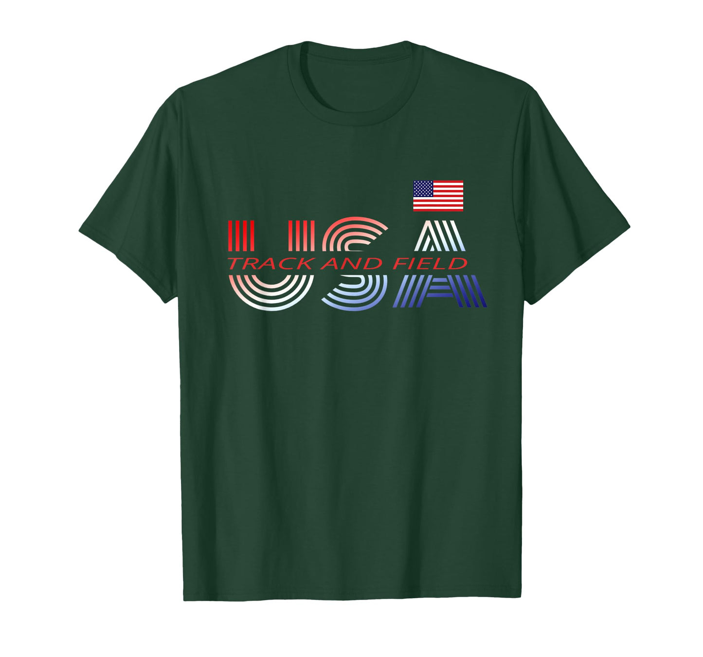 Patriotic USA Team Sports Proud American Track and Field T-Shirt