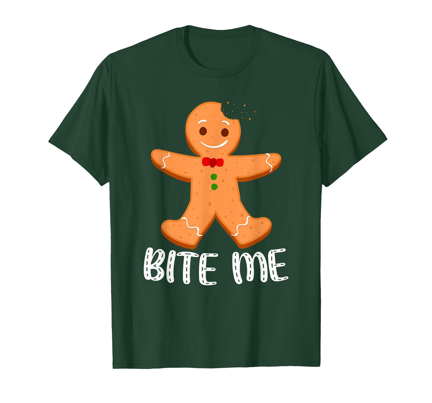 Bite Me Funny Gingerbread Christmas Cookie Sarcastic Xmas T-Shirt