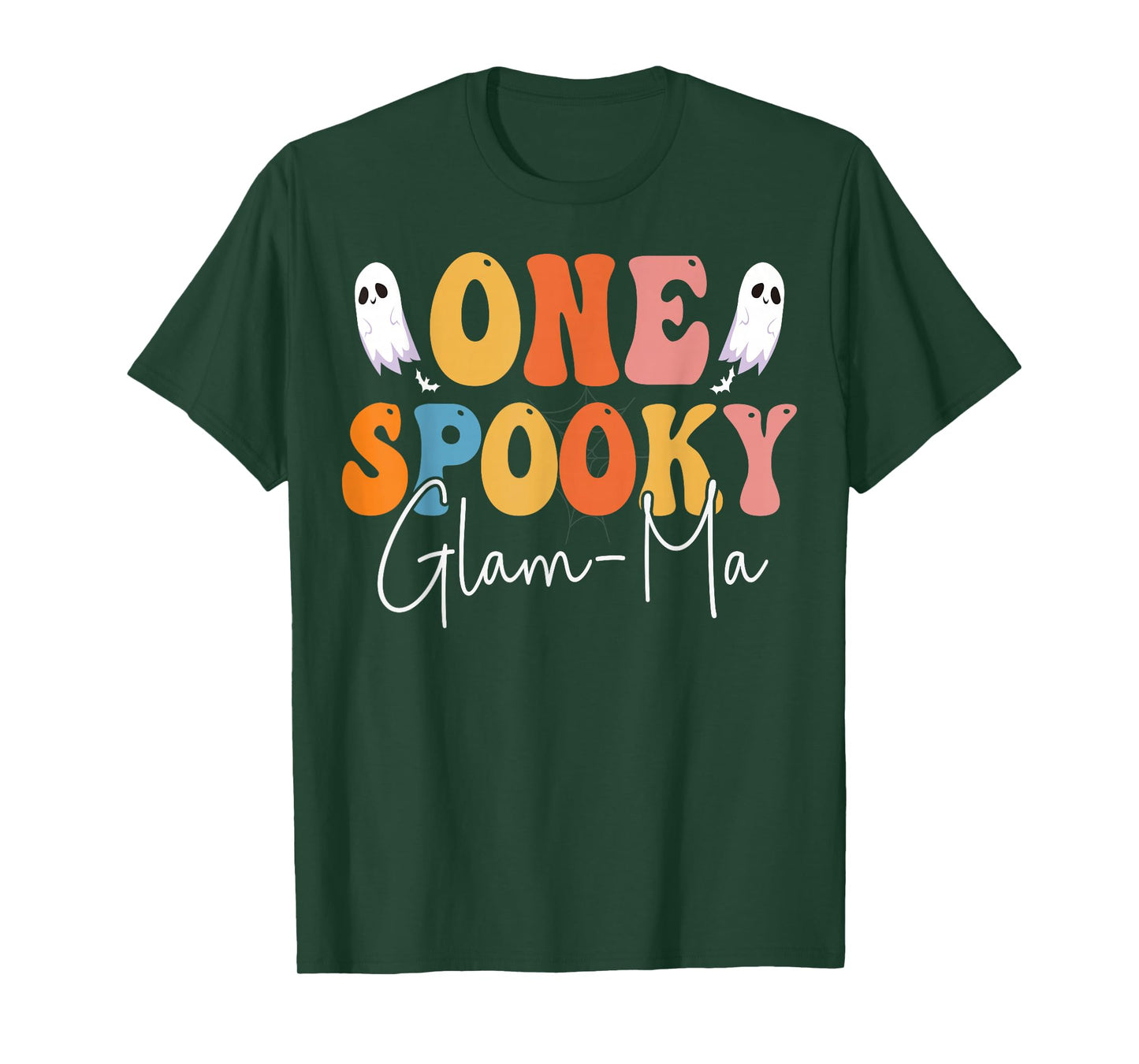 One Spooky Glam-Ma Groovy Funny Women Ghost Boo Halloween T-Shirt