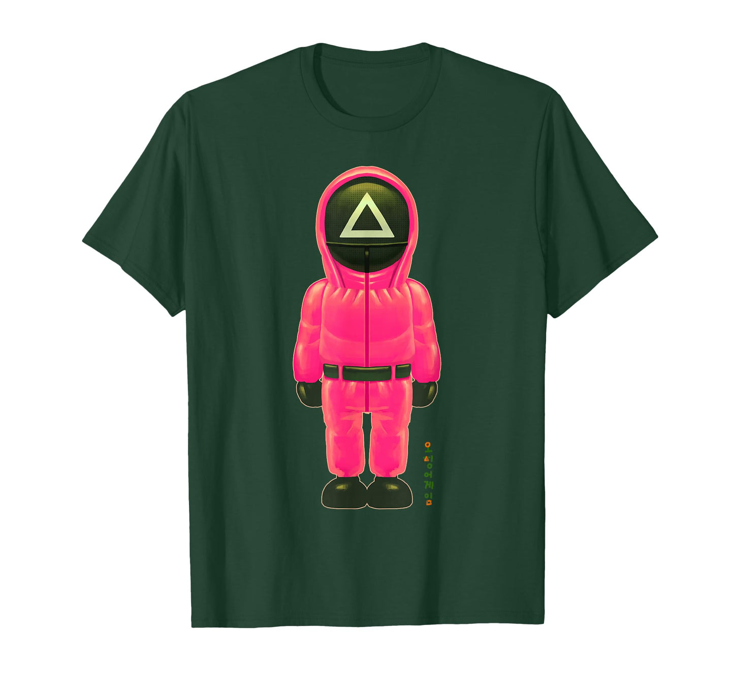 Squid Game The Pink Soldier Full Body Chibi Chest Portrait T-Shirt