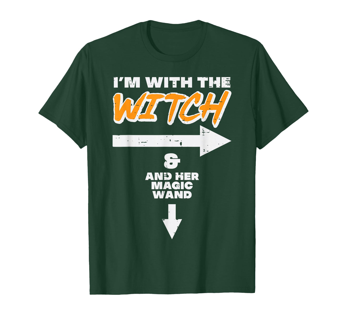 Halloween Im with Witch Magic Wand Funny Match Costume Men T-Shirt