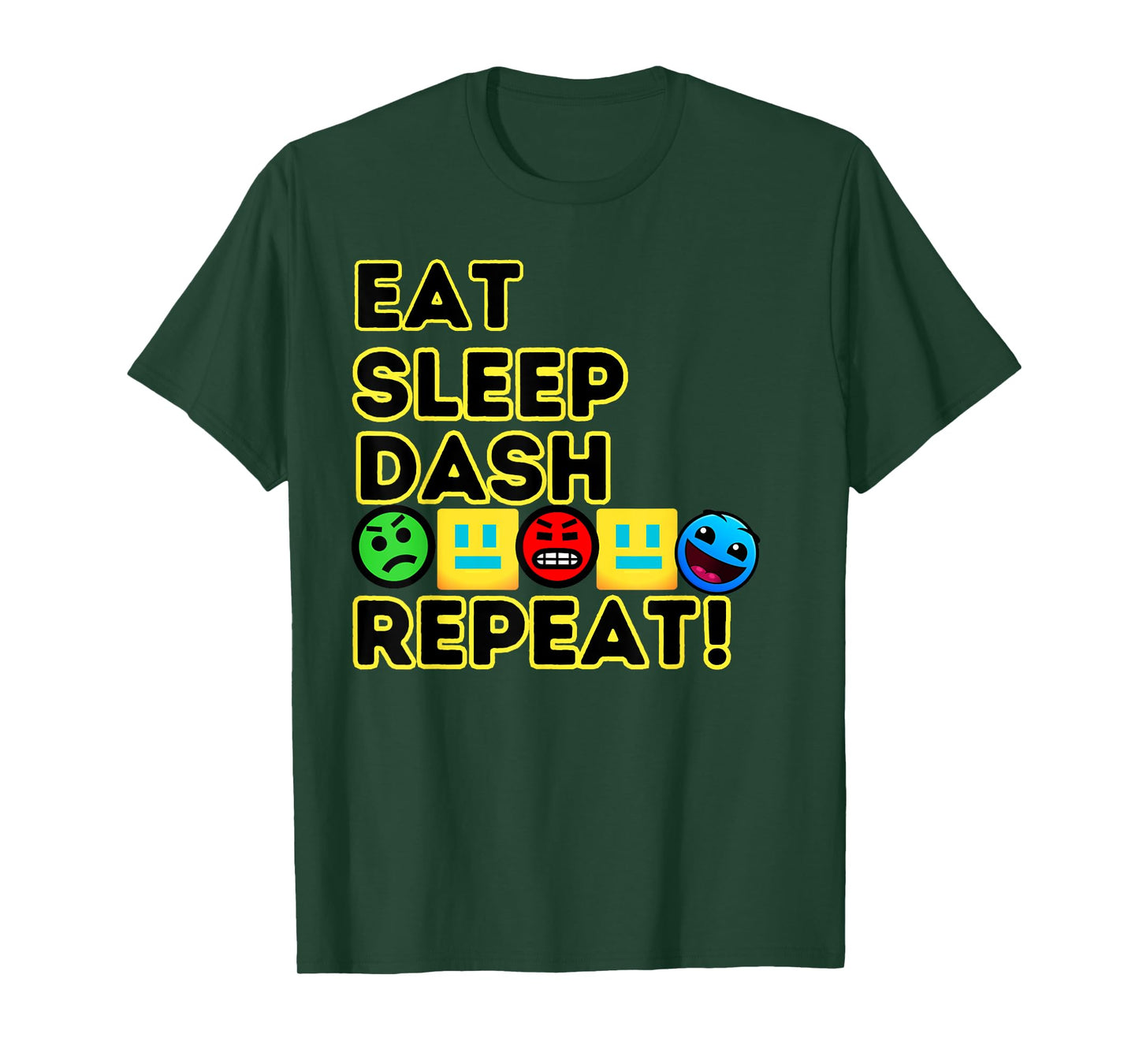 Eat Sleep Dash Repeat Video Game Geometry Video Gamer T-Shirt