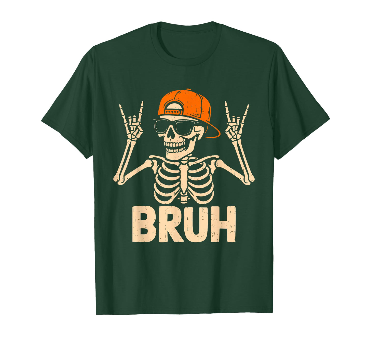 Cool Bruh Punk Rock On Skeleton Rocker Halloween Spooky T-Shirt