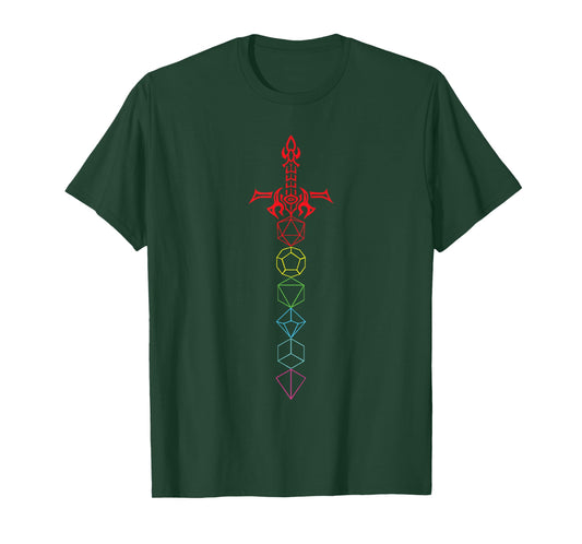 Dice Set Sword - RPG Tabletop Games D20 Tabletop T-Shirt