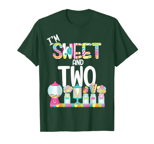 I'm Sweet and Two Candy Theme Birthday Lollipops Gum Candy T-Shirt