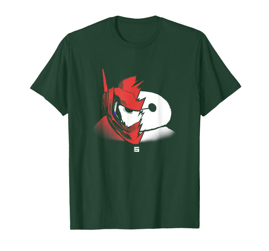 Disney Big Hero 6 Baymax Split Face Epic Shot Distressed T-Shirt