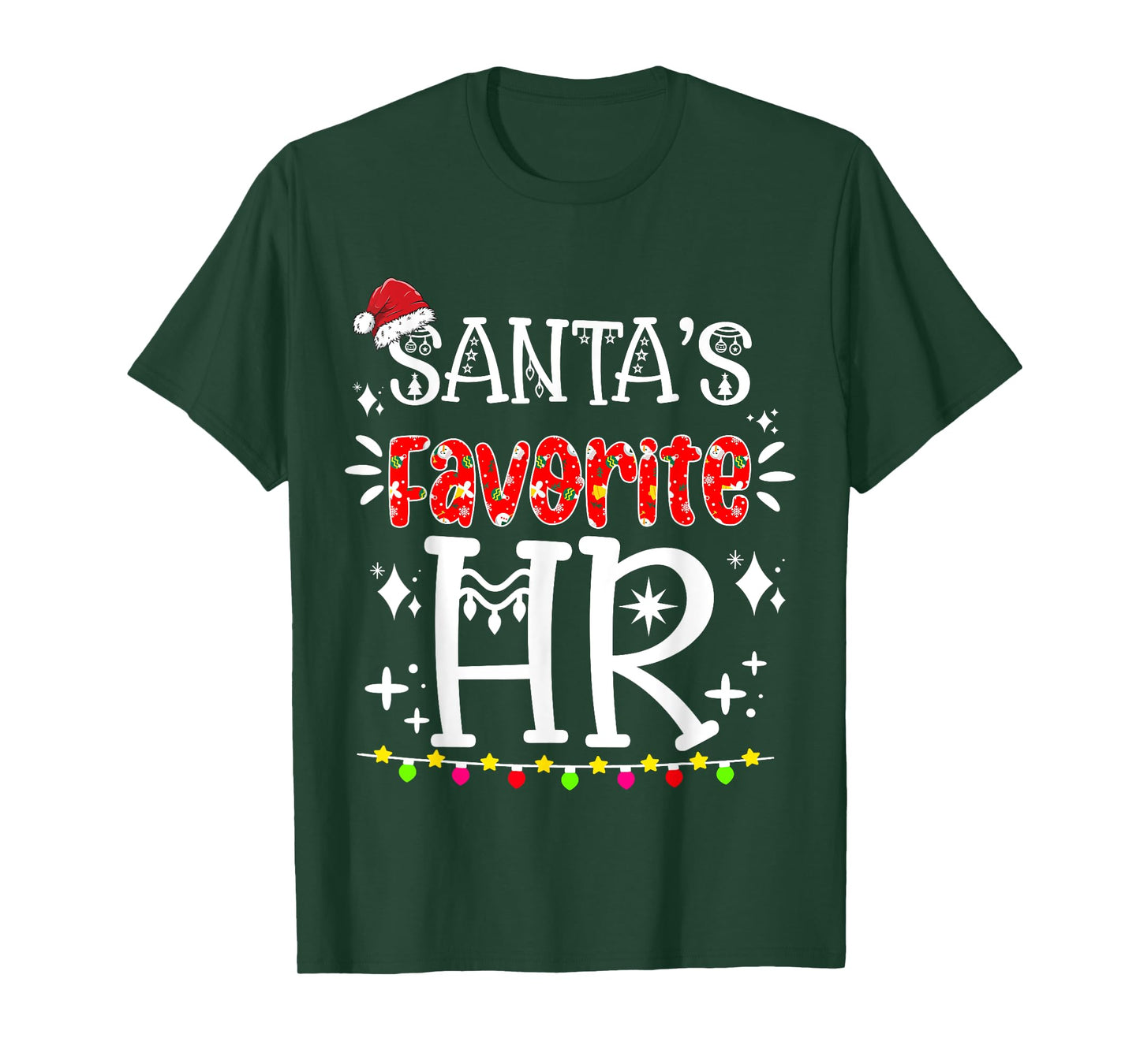 Santa's Favorite HR - Funny HR Christmas Human Resource T-Shirt
