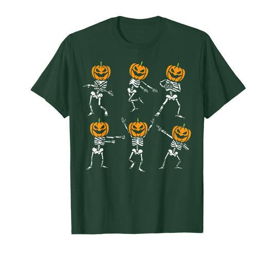 Dancing Pumpkin Skeletons Dab Yeet Floss Halloween Kids Boys T-Shirt