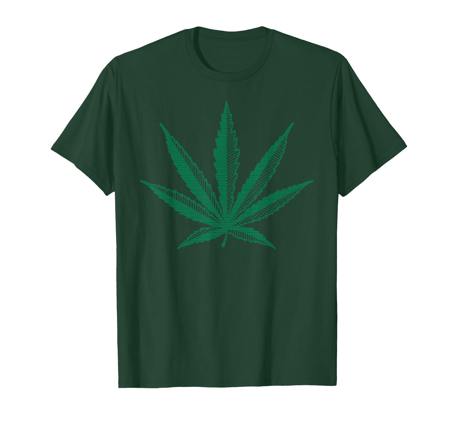 Vintage Pot Leaf T-Shirt Marijuana Hemp Green Graphic Art T-Shirt