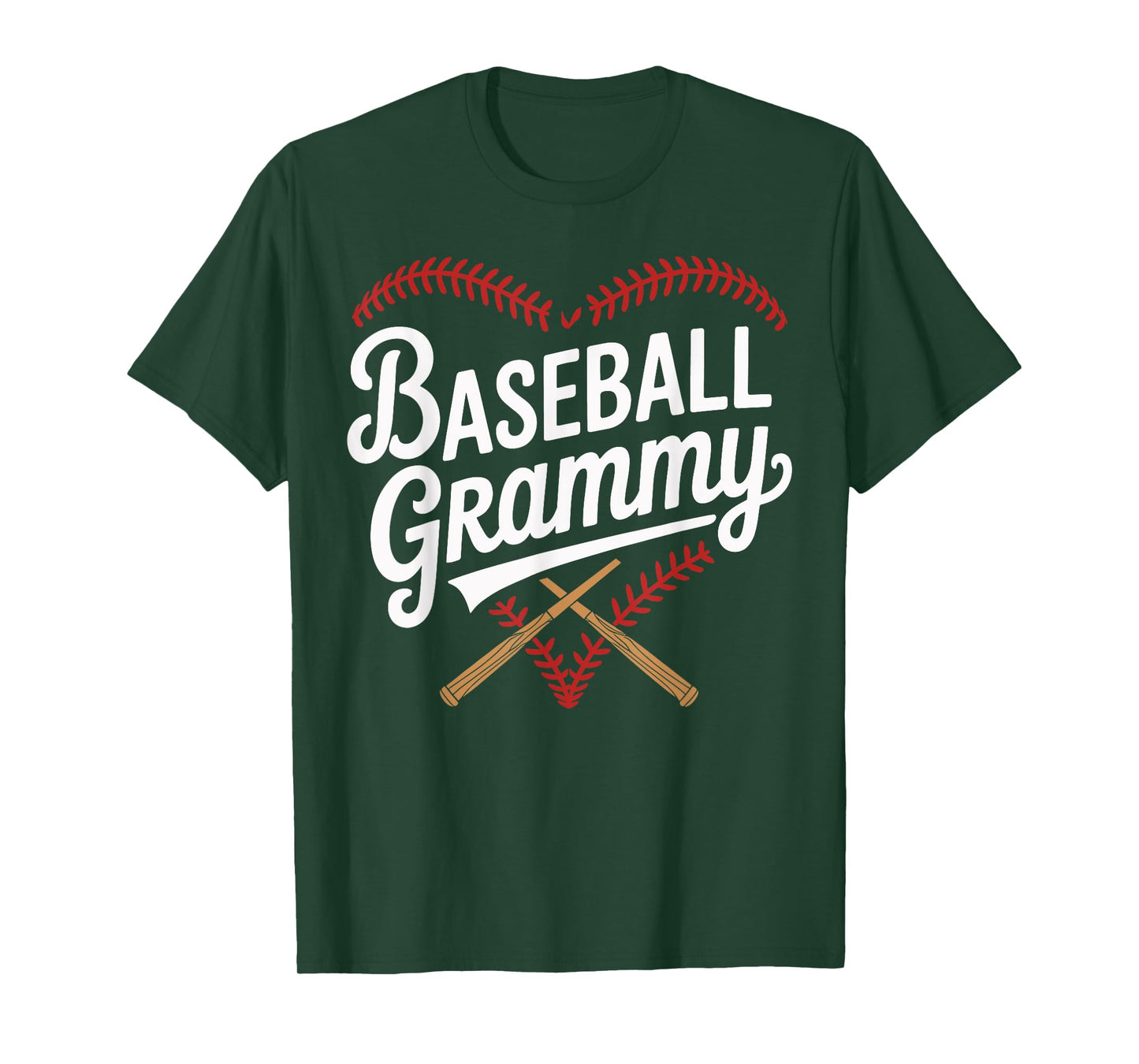 Baseball Grammy with Bats and Heart Design T-Shirt