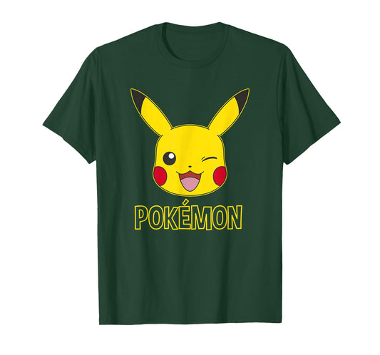 Pokémon Pikachu Cute Wink Classic Logo T-Shirt