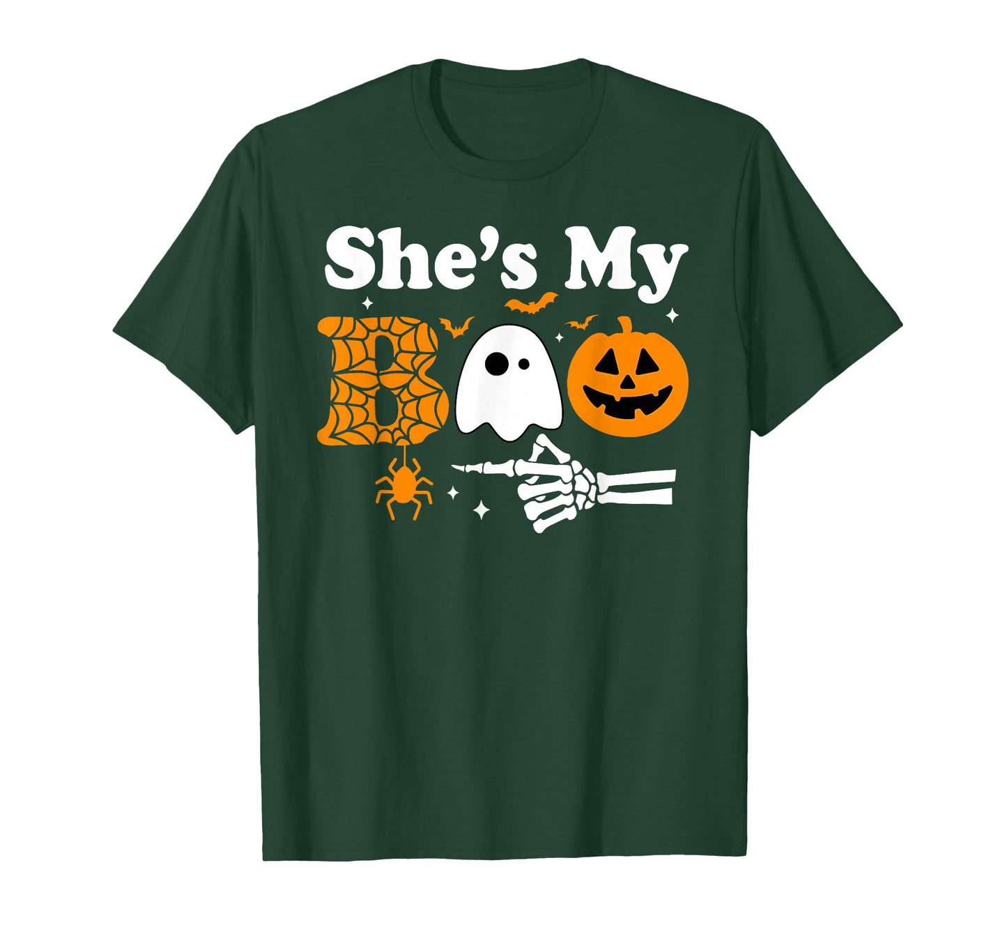 She's My Boo Funny Ghost Jack O Lantern Halloween Couples T-Shirt
