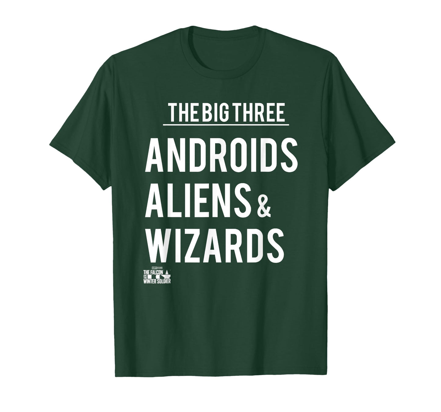 Marvel Falcon Winter Soldier Big 3 Androids Aliens & Wizards T-Shirt