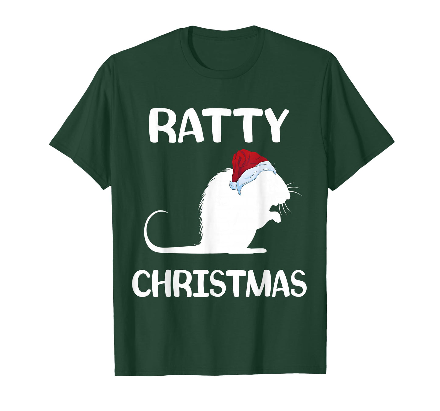 Ratty Christmas Santa Hat Rat Rodent Owner Mouse Rat Lover T-Shirt