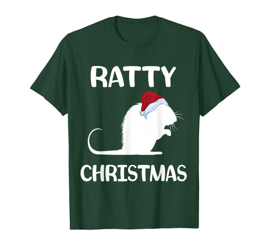 Ratty Christmas Santa Hat Rat Rodent Owner Mouse Rat Lover T-Shirt