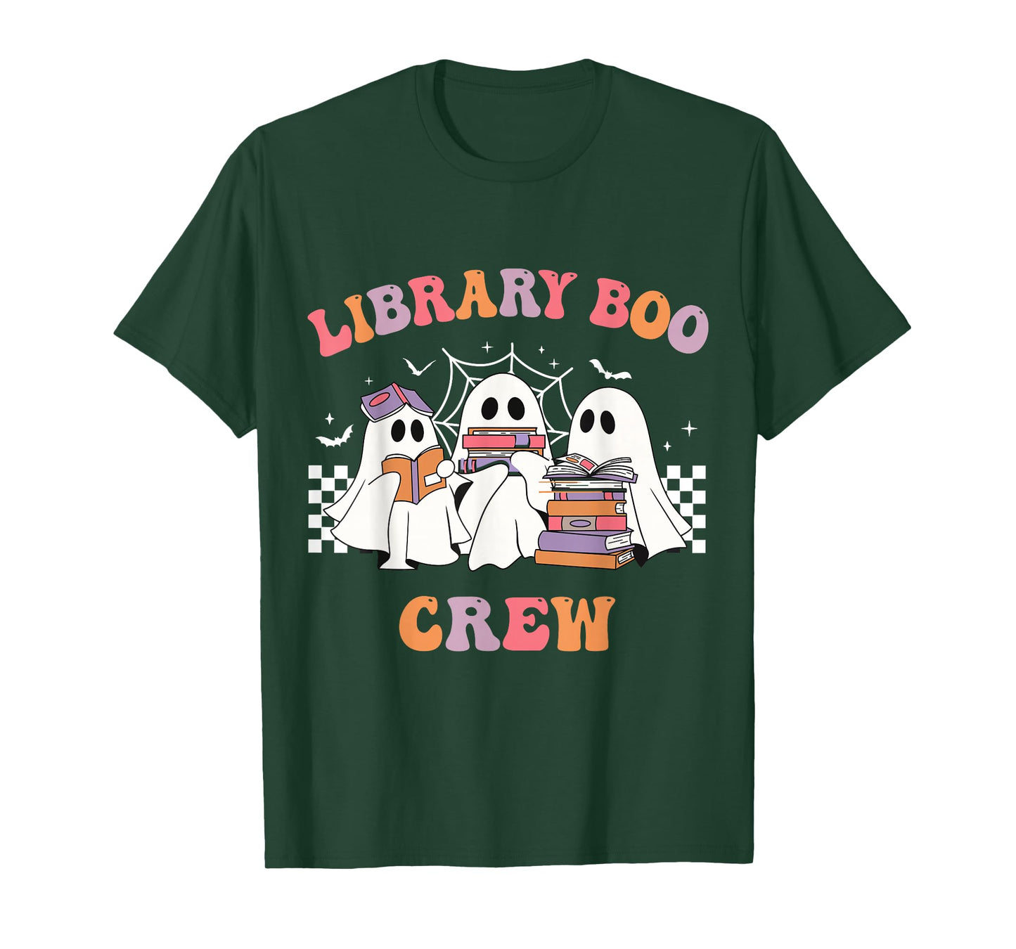 Library Boo Crew Book Lovers Funny Halloween Library Ghost T-Shirt