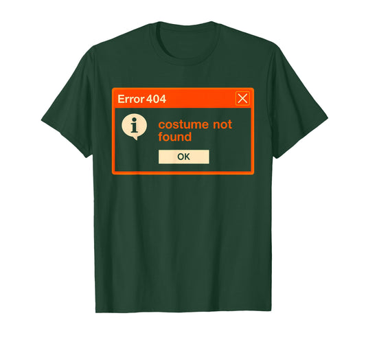 Error 404 Costume Not Found Funny Programmer Halloween T-Shirt