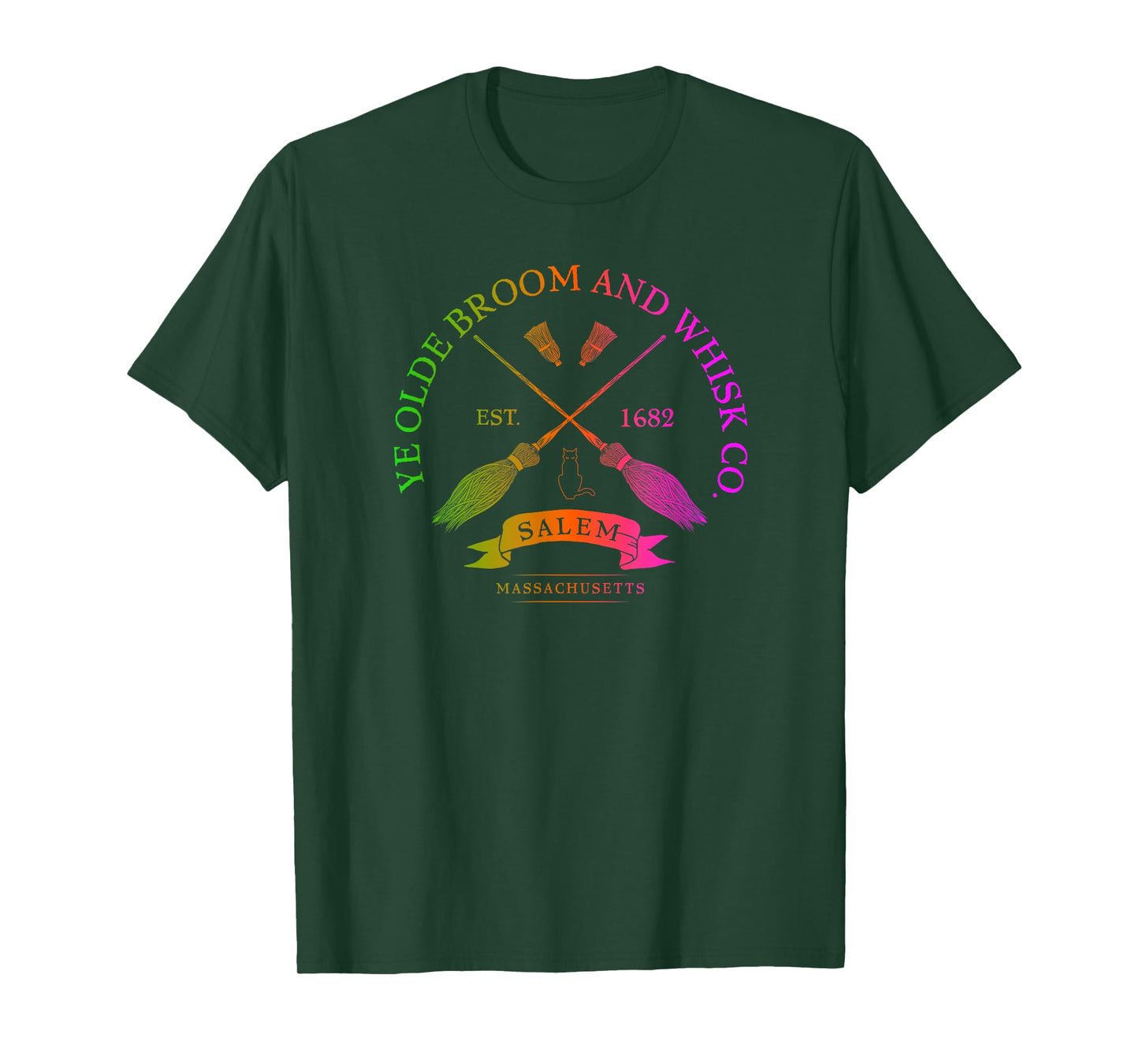 Ye Olde Broom Co - Salem Mass. Est. 1682 Halloween T-Shirt