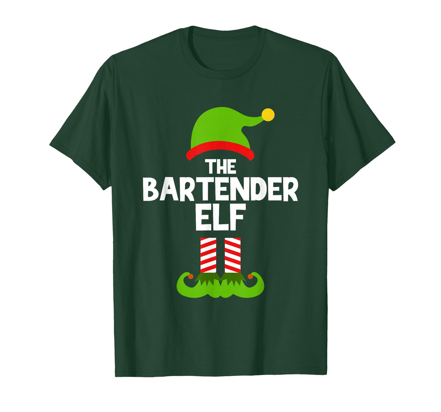 Funny The Bartender Elf Christmas Family Party Pajama T-Shirt