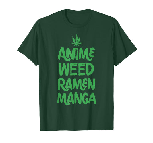 Anime Weed Ramen Manga Marijuana Leaf Cannabis Funny Japan T-Shirt