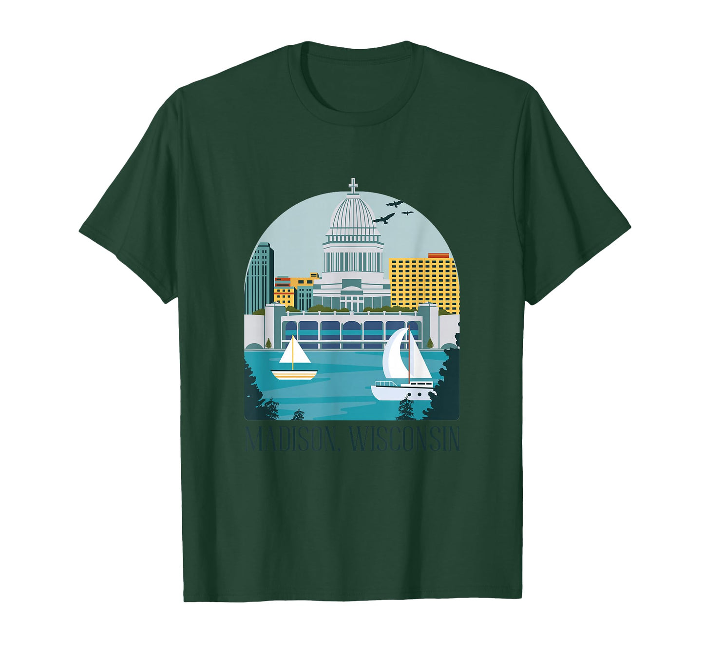 Madison Wisconsin Skyline Vintage T-Shirt