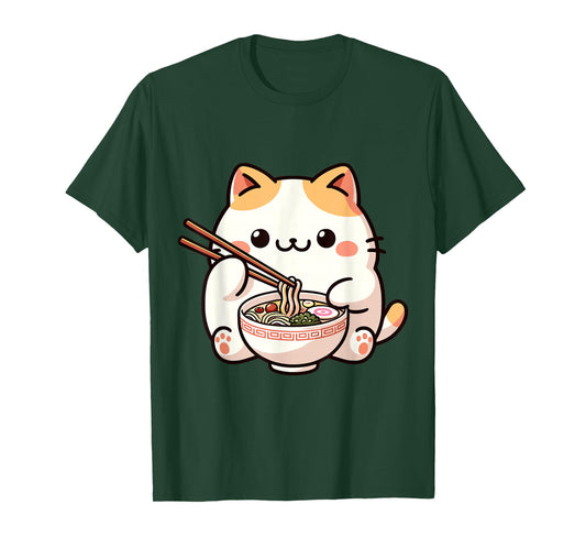 Ramen Neko Cat Anime Kawaii T-Shirt