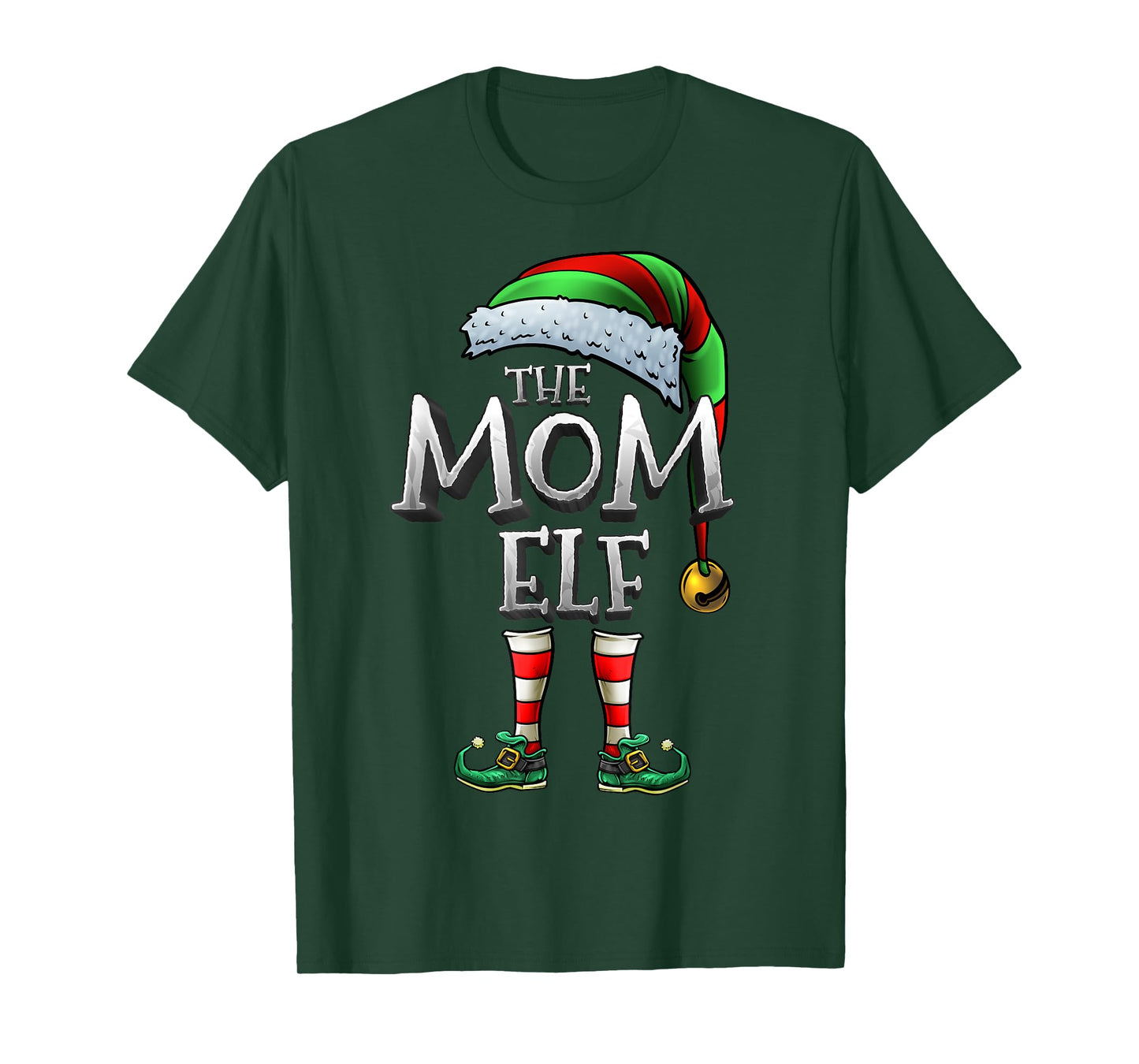 The Mom Elf Shirt Matching Family Mom Christmas Elf women T-Shirt