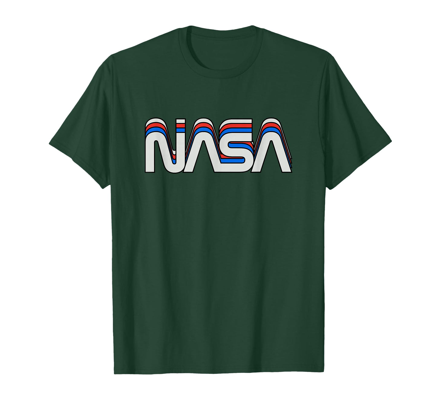 NASA Shirts and Gifts for space geeks and nerds 70s 80s Retro Vintage NASA Worm Logo T-Shirt Unisex-Adults, Unisex-Kids Black Medium