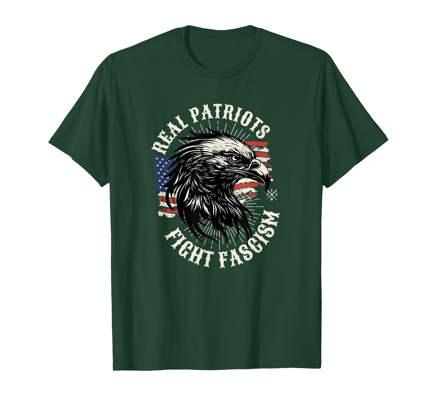 Real Patriots Fight Fascism Eagle USA T-Shirt