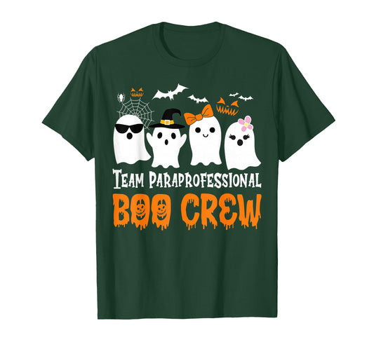 Team Paraprofessional Boo Crew Pumpkin Scary Halloween T-Shirt