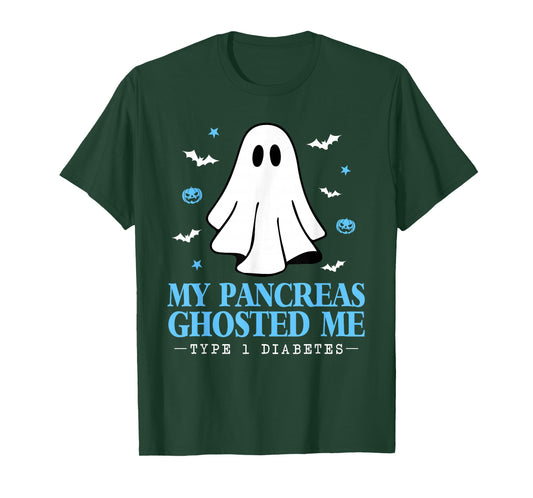 Halloween My Pancreas Ghosted Me Funny Type 1 Diabetes T1D T-Shirt
