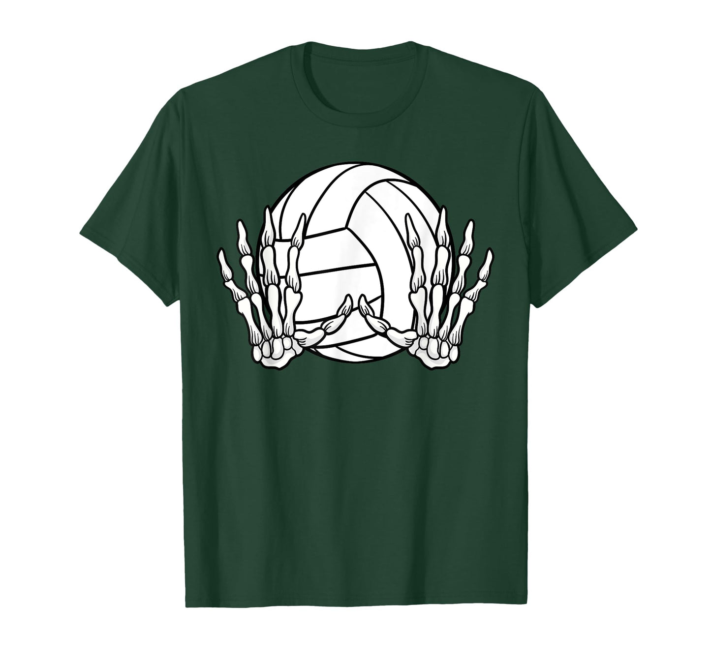 Volleyball Sport Halloween Skeleton Hand T-Shirt