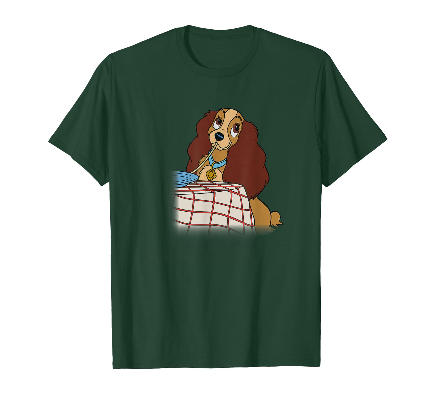 Disney Lady and The Tramp Iconic Spaghetti Scene Lady Side T-Shirt