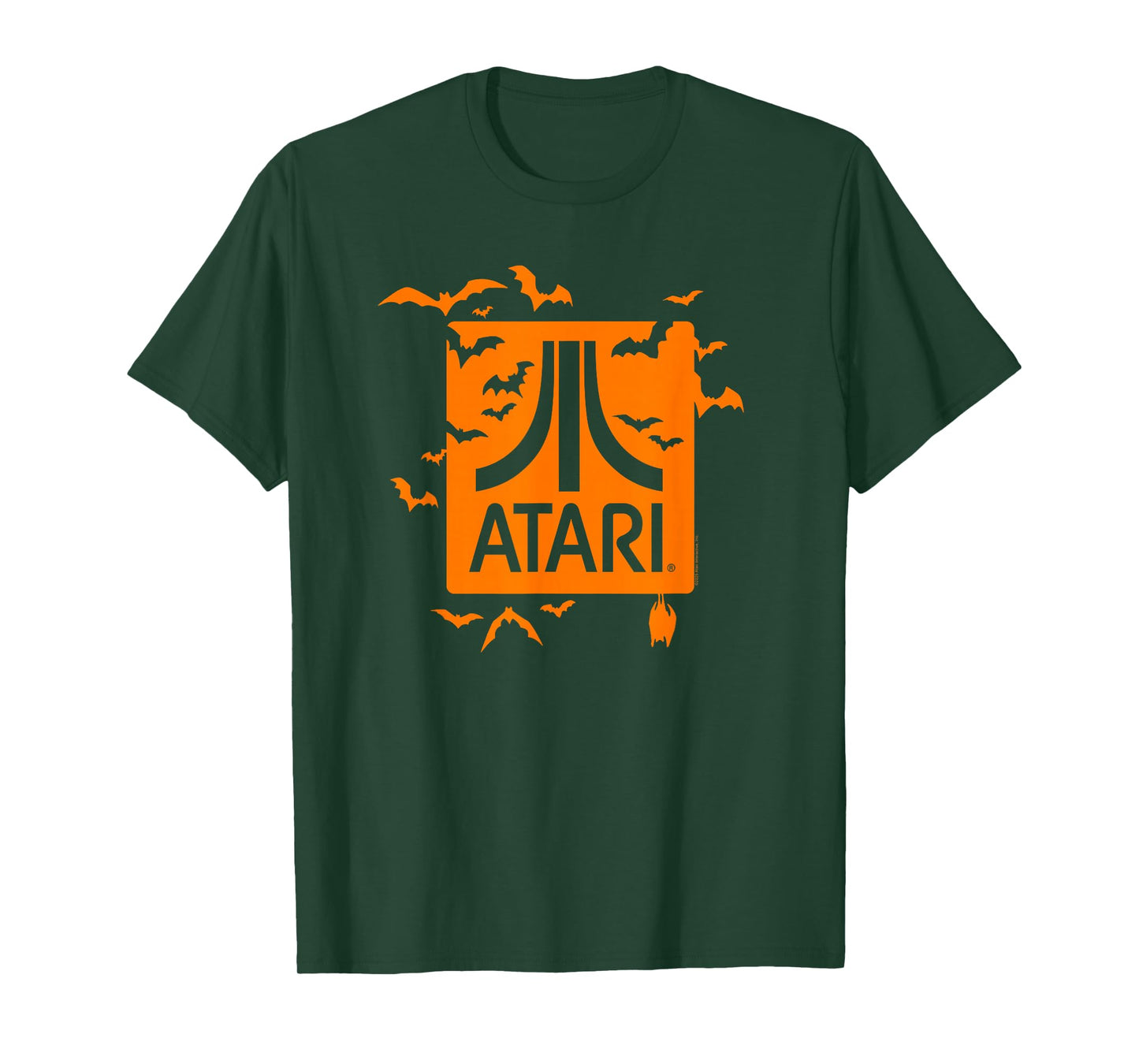 Atari Halloween Bats Orange Logo Vintage Video Game T-Shirt