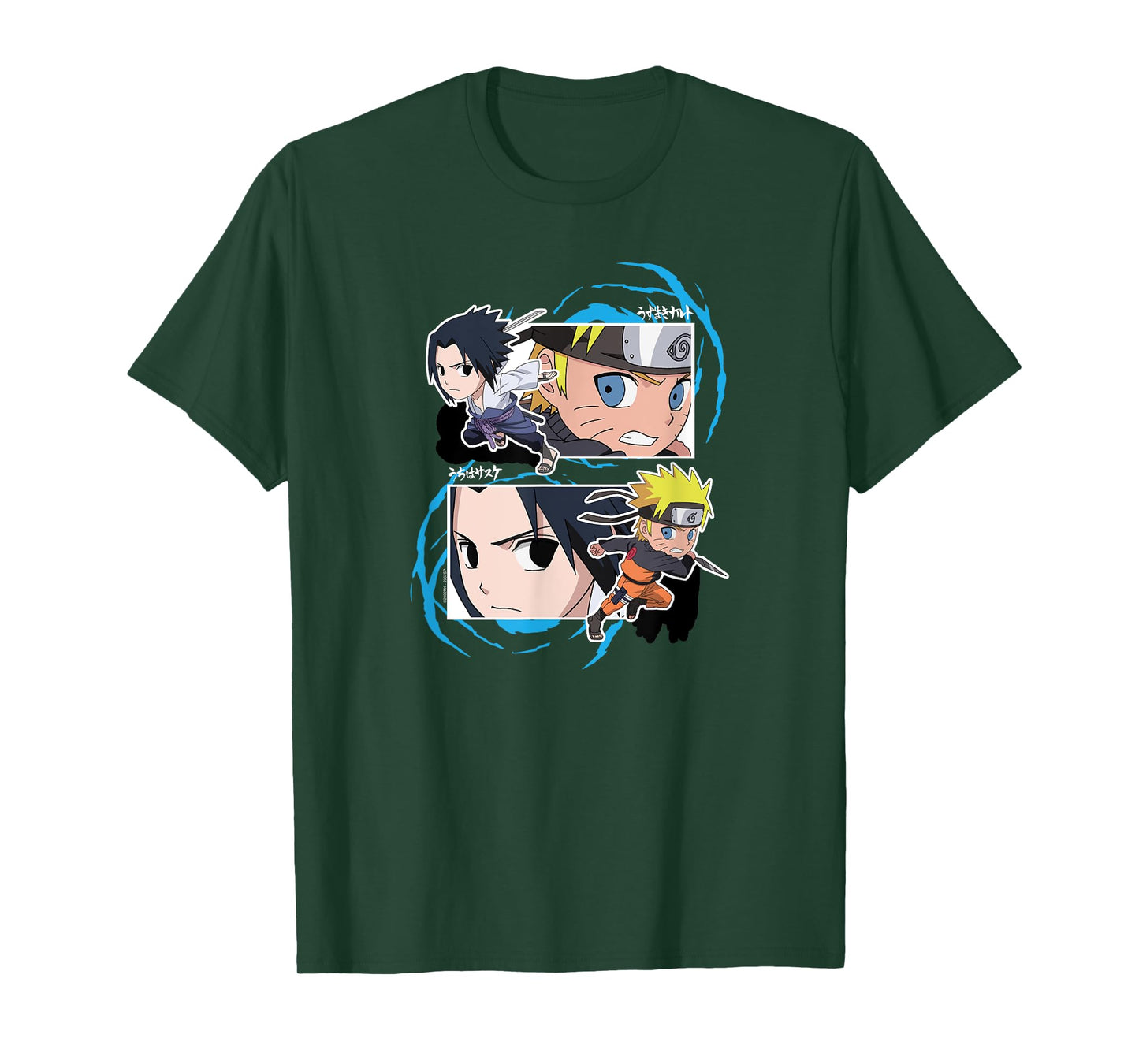 Naruto and Sasuke SD Fight Frames Anime T-Shirt