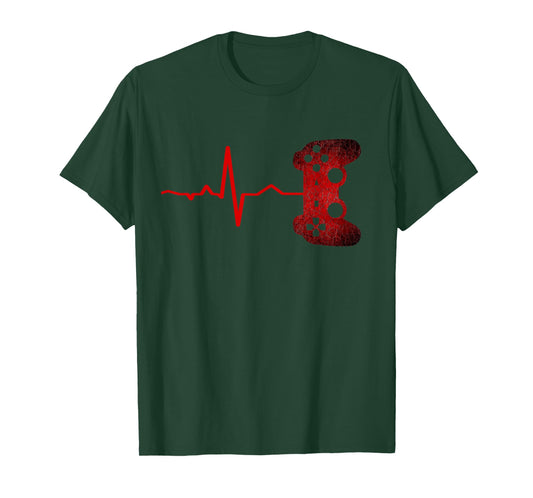 Gamer Heartbeat Gamer Gaming Video Games Boys Teen T-Shirt