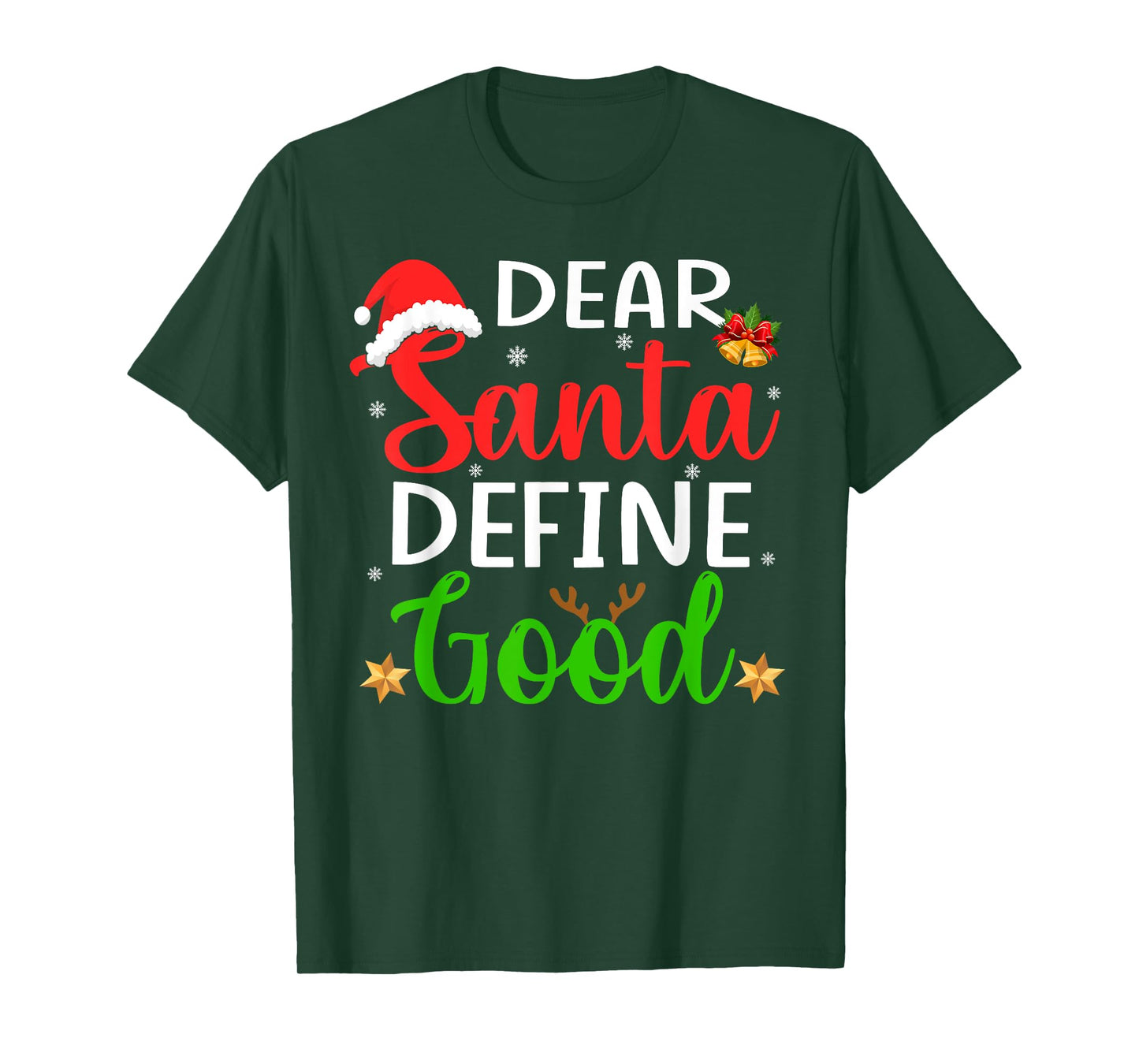 Funny Christmas Pajama Family Shirt, Dear Santa Define Good T-Shirt