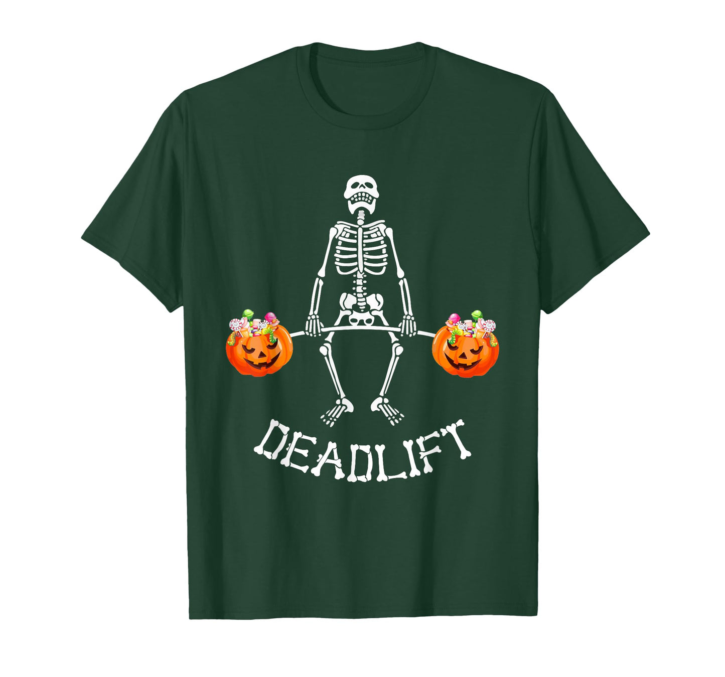 Funny Skeleton Deadlift Halloween Fitness Gym Humor Workout T-Shirt