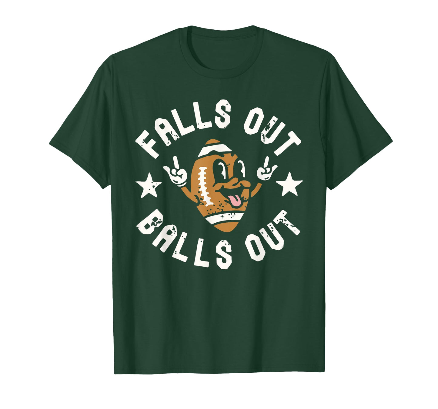 Retro Falls Out Balls Out Football Vintage Thanksgiving Gift T-Shirt