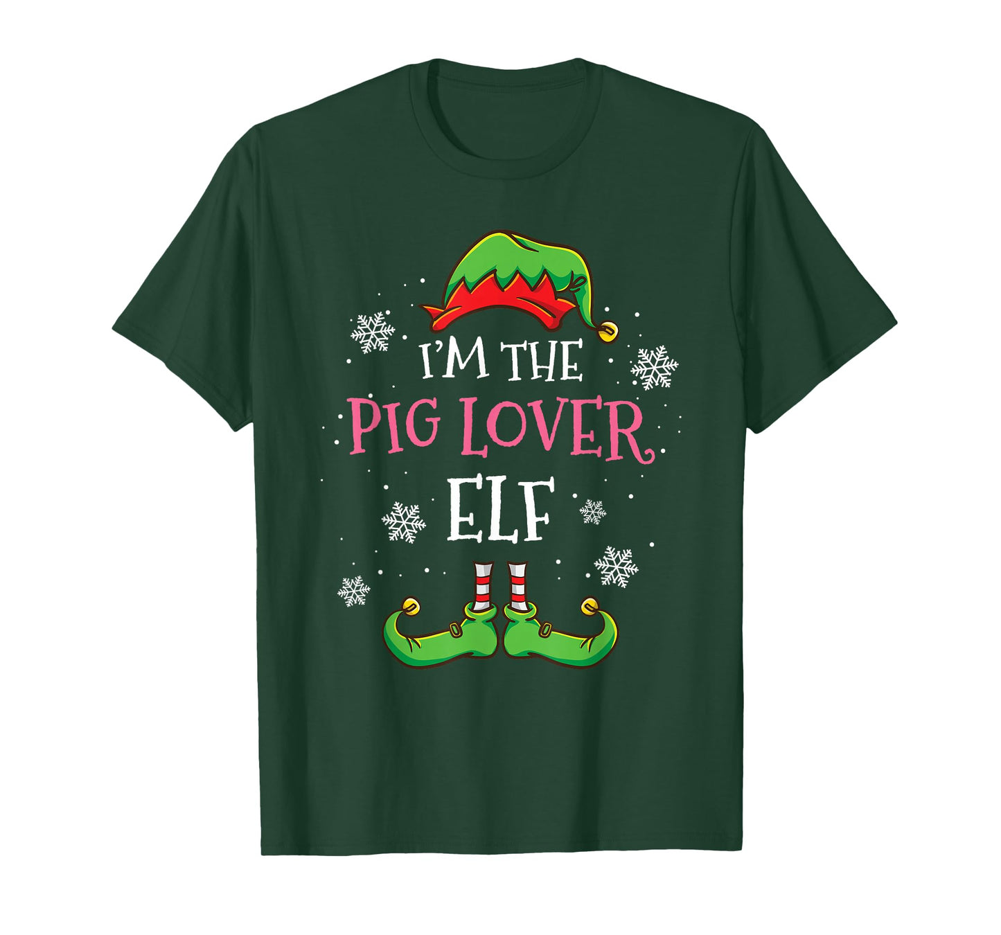 Im The Pig Lover Elf Christmas T-Shirt