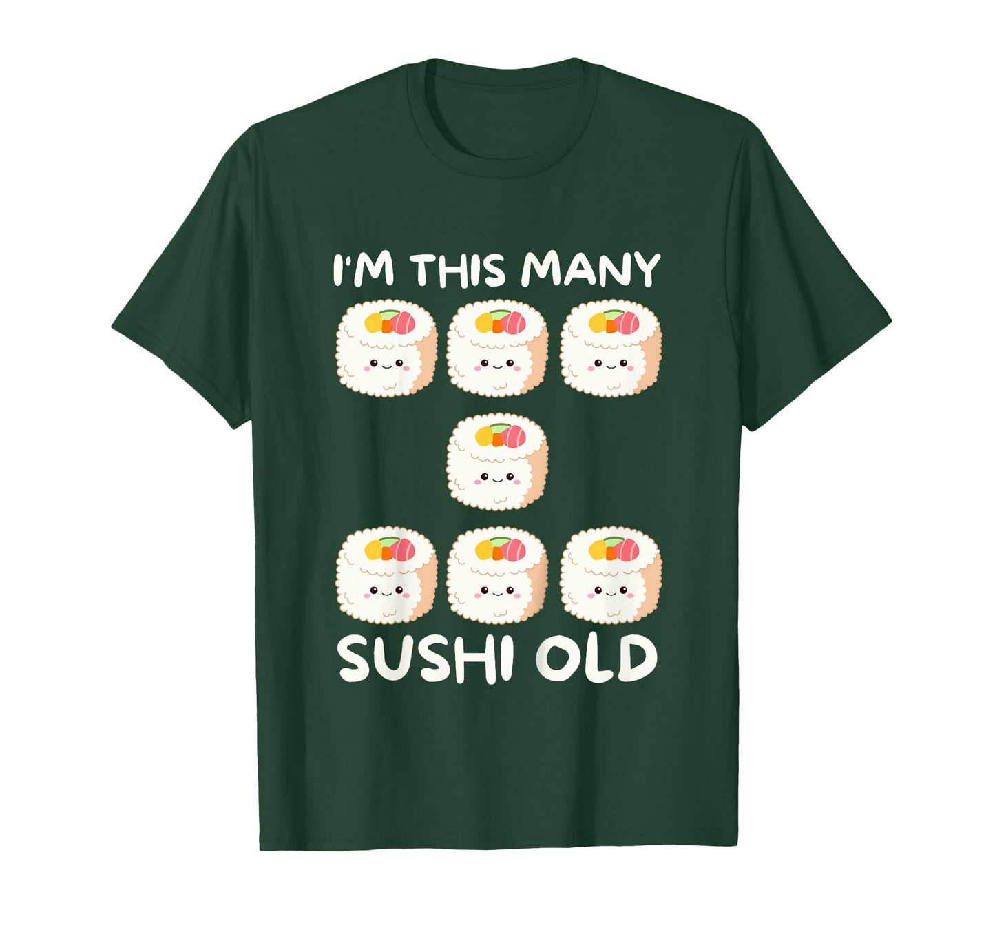 I'm This Many Sushi Old, Kawaii Sashimi 7th Birthday 7 Years T-Shirt