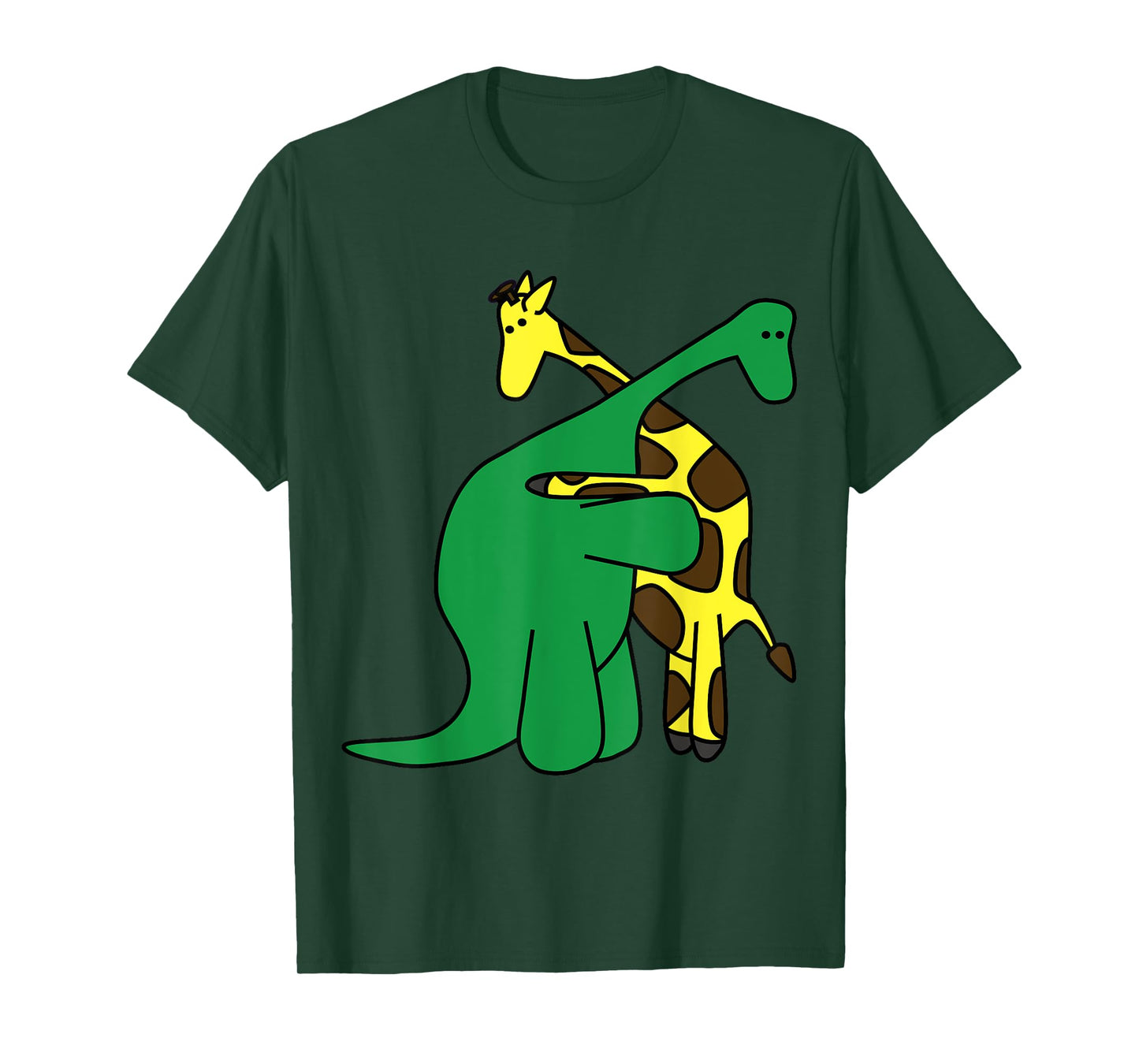Funny Good Boys Dinosaur Hugging a Giraffe Movie Fan Gift T-Shirt