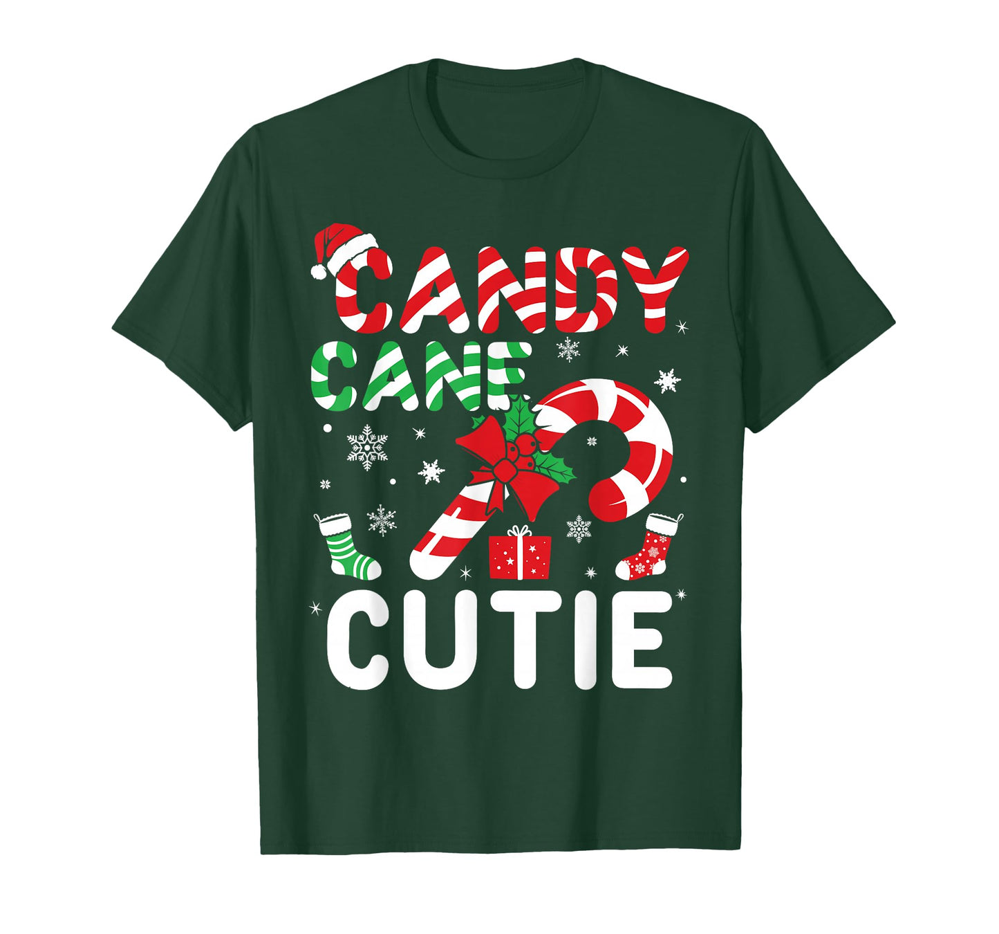 Christmas Candy Cane Cutie Xmas Kids Boys Girls Teens Adults T-Shirt
