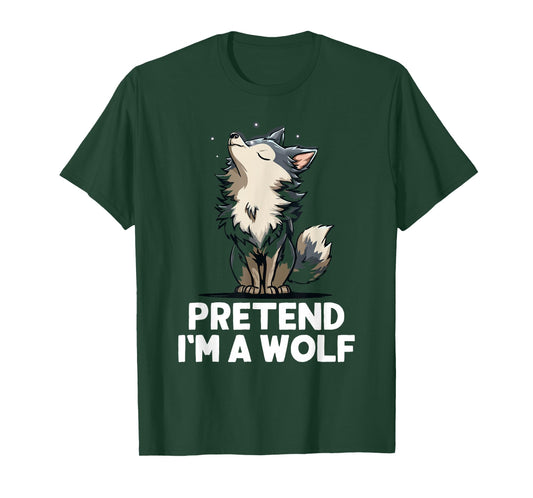Easy Pretend I'm A Wolf Costume Halloween Funny Boys Kids T-Shirt