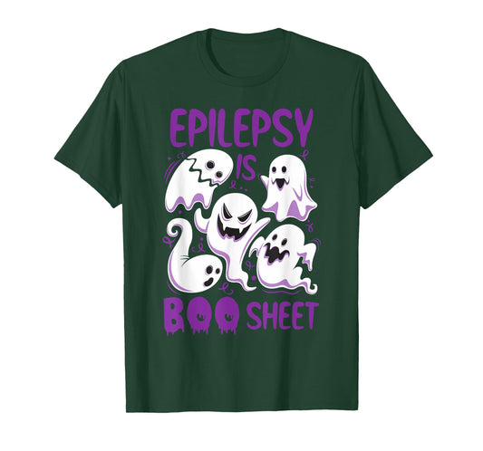 Epilepsy is Boo Sheet Purple Boos Funny Halloween Ghost T-Shirt