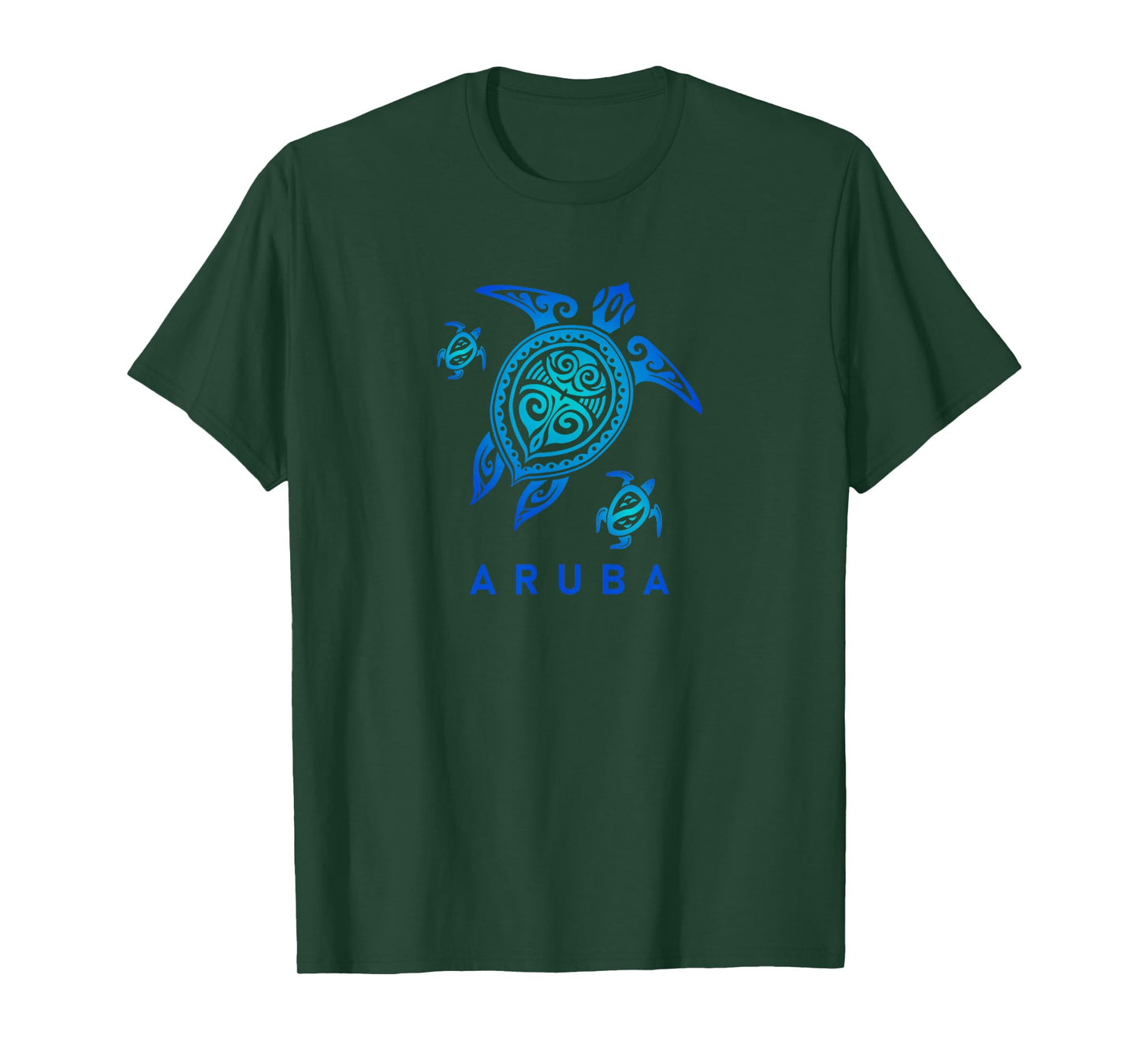 Aruba T-Shirt Sea Blue Tribal Turtle T-Shirt